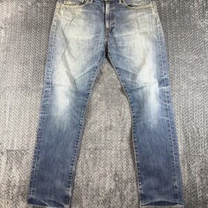 Levis 508 Jeans Men's 34x32 Blue Tapered Fit Medium Wash Denim Distressed